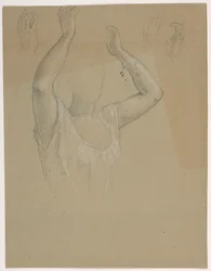 Femme avec les mains levées