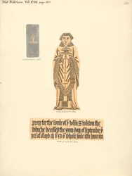 Plaque de laiton pour John Stockton, église de West Wickham