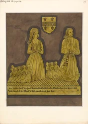 Plaque de laiton pour Richard Amondesham et sa femme Katherine, église d