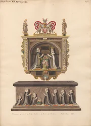 Mémorial à Lord et Lady Latimer et tombe des enfants Ralph, Katherin, Ralph, Dorothye, Jane, Margaret et Anne de l