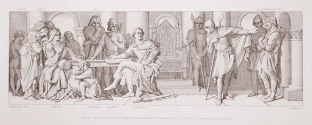 La Captivité de Harold annoncée à Guillaume de Normandie, qui est informé que Guy de Ponthieu demande une rançon pour lui, de 