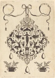 Grand pendentif, Flora debout, tenant une guirlande de fruits