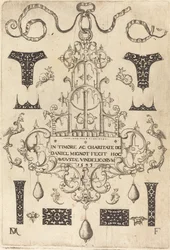 Page de titre : Pendant, entouré de huit petits clous