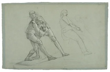 Étude pour Le Siège de Gibraltar (Étude de Figures Tirant sur une Corde), 1785-1786