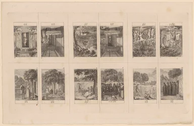 12 planches illustrant « Élégie sur une paysanne » de Holty