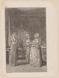 Adolphine, entièrement vêtue, sourit de la robe démodée de sa mère, planche 4 pour le récit «Le cadeau»