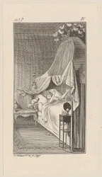 César veut sauter sur le lit de Lady Charlotte, qui est en train de rêver