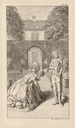 Madame von W. embrasse sa fille, sur laquelle Alexandre regarde d