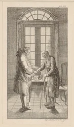 M. v. G. serre la main du vieil homme