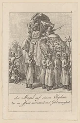 Moghol sur son éléphant, planche 4 de la série « Coutumes des Indes orientales »