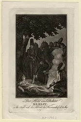 Le poète Ewald von Kleist à la bataille de Kunersdorf, le 12 août 1759, vers 1759