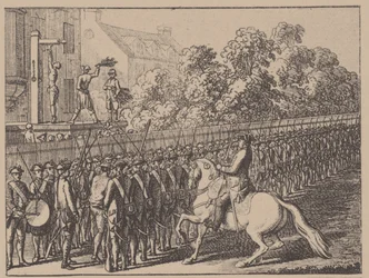 Passer sous les fourches caudines. Illustration de Elementartwerk par J.B. Basedow, 1774