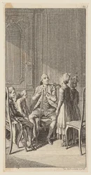 Gravure sur cuivre illustrant la couverture de « Kinderspiele » de Schummel