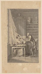 Gravure de titre pour le «Leben, Thaten und Meinungen des Dr. J. Peter Menadie» de Weber, première partie