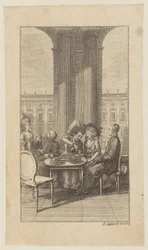 Gravure de titre illustrant « La vie du prieur Hartungus » de Winkopp, première partie