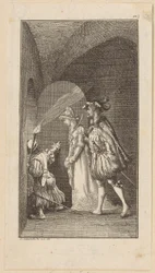Gravure de titre pour le roman de chevalerie « Le Faucon »