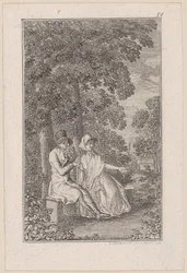 Deux voyageurs dans un parc