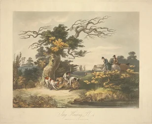 Ensemble de quatre : (4) Chasse au cerf