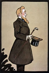 Comédien et chanteur français Albert Brasseur en roi dans la pièce "Le Roi", illustration du journal français "Le Théâtre" de juin 1908