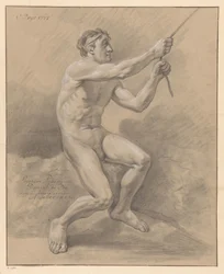 Homme nu assis, vu de côté (1er prix 1777)