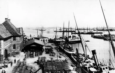Port de Copenhague, vers 1880
