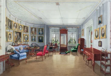 Intérieur de la galerie de la salle de dessin, c.1835