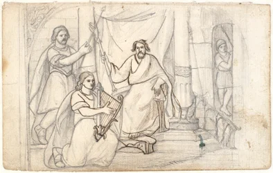David jouant de la harpe pour Saül