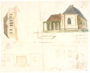 Divers croquis pour une maison de style semi-gothique