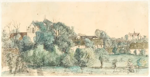 Vue vers le presbytère et l