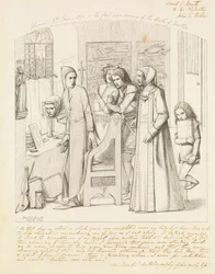 Dante dessinant un ange le premier anniversaire de la mort de Béatrice, 1848-49