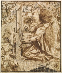 Dessin pour le Tennyson de Moxon - Saint Cecilia