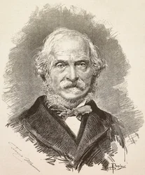 Portrait de Terenzio Mamiani (1799-1885), homme politique et écrivain italien, gravure d