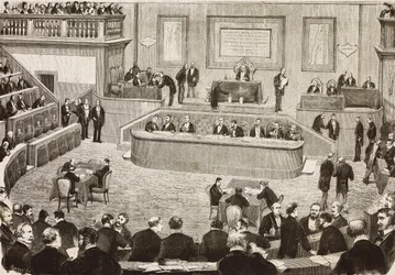 Session du 26 juillet du Sénat italien, Rome, Italie, gravure d