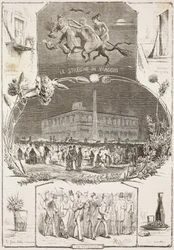 La nuit de la Saint-Jean, Rome, Italie, gravure d
