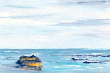 Paysage marin bleu et serein