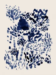 Des coups de pinceau fluides et bleus