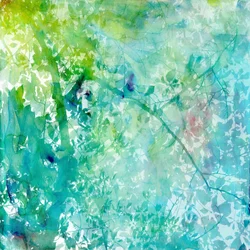 Vert Bleu Forêt Lumière