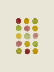 Points aquarellés aux tons doux