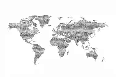 Carte du monde typographique