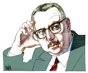 Giorgio Manganelli, 2021 (dessin numérique au crayon de couleur)