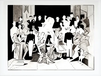 Ballade de Charles et Di version 2, 2018 (fusain sur papier)