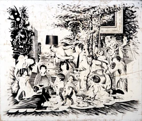 Noël chez les Kennedy, 2016 (huile sur toile)