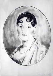 Ingre Girl 3, 2003 (encre sur papier)