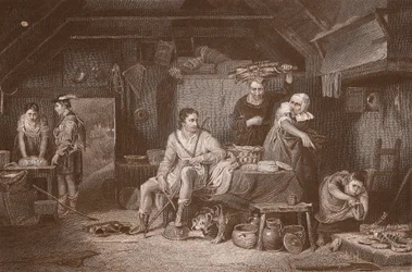 Alfred dans la chaumière du vacher, gravé par A.H. Payne