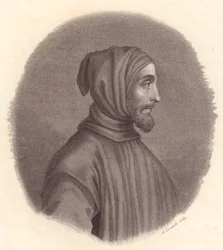 Portrait du peintre italien Cimabue (vers 1240-1302), gravure sur cuivre par Locatelli d