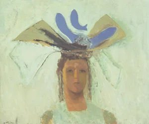 Fille avec poisson bleu