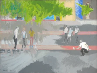 Jouer à la pétanque à St Jean, 2008