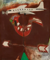 Girouette et avion en argent