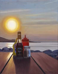 Les suspects habituels de Rockport, 2015 (huile sur toile)