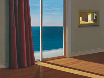 Soleil dans une pièce vide au bord de la mer, 2018 (huile sur toile)